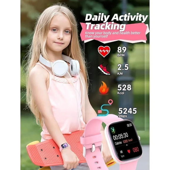 Kids Waterproof Fitness Activity Heart Rate Sleep Monitor Pink Smart  Watch - Picture 6 of 14